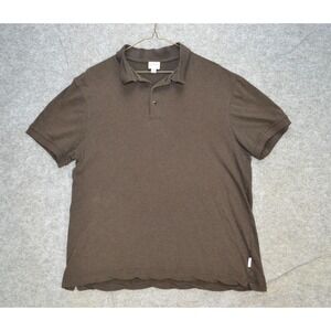 Armani Collezioni Polo Shirt Mens XL Brown Silk Luxury Collar Knit Short Sleeve
